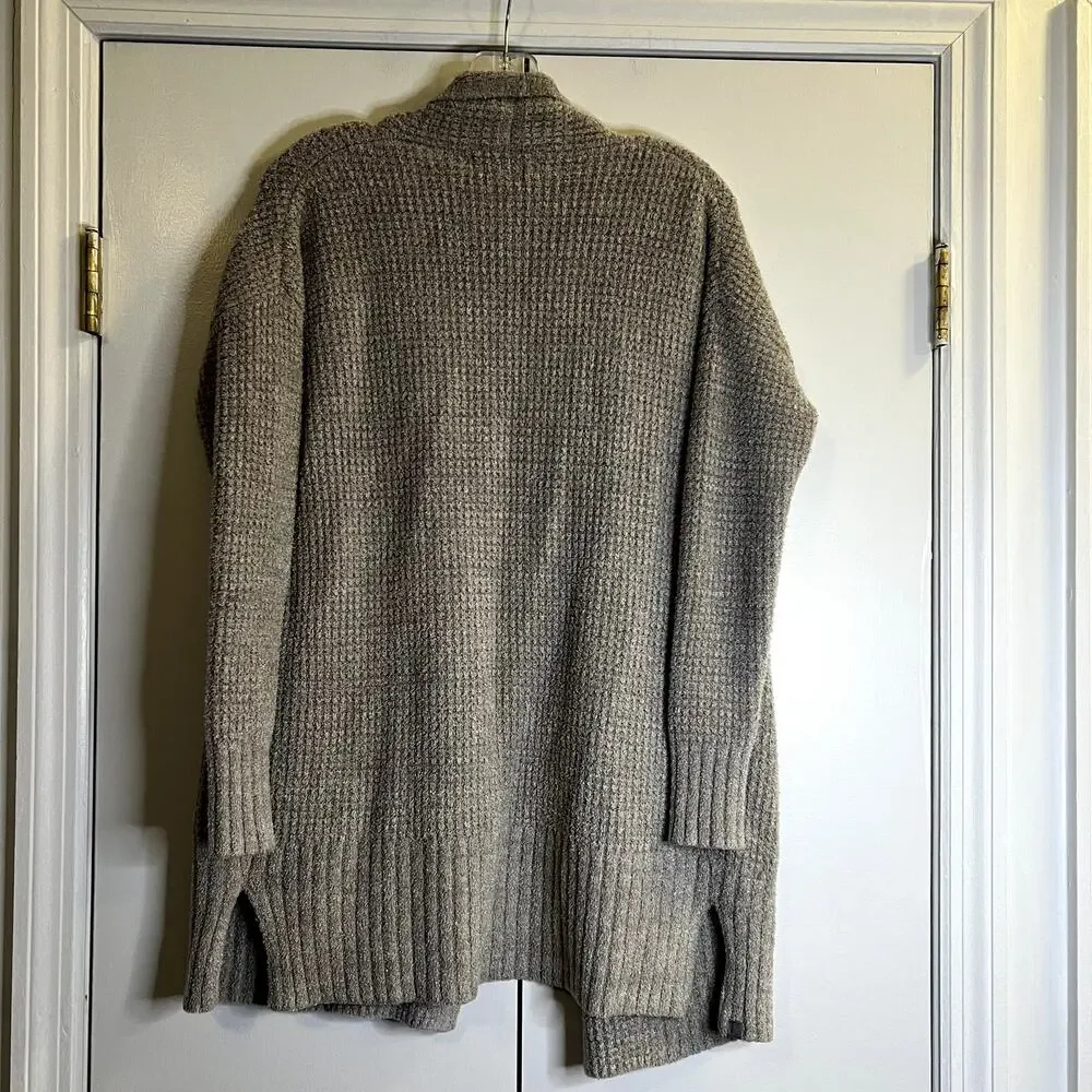 Barefoot Dreams Cozychic Lite Long Weekend Waffle Knit Light gray Cardigan S - Picture 6 of 6
